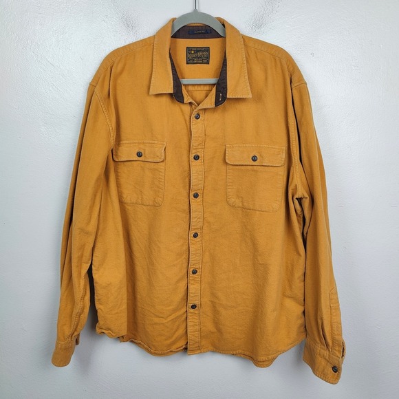 Lucky Brand Chamois Shirt Mens XXL Tan Button Up Pockets Journey Classic Fit - Picture 1 of 7